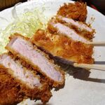 とんかつは飲み物。 - 淡麗とんかつ定食（山盛）810円（惣菜３種類まで無料、ご飯おかわり無料）