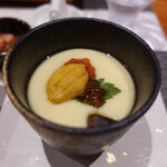 鮨匠 のむら - 茶碗蒸し(餅・薩摩芋入り)赤雲丹、筋子(北海道産)