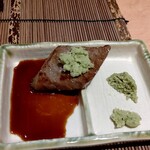 蔵王四季のホテル - うまい肉は、これだけ山葵をのせても辛くない！