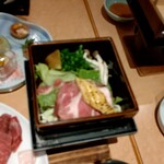 蔵王四季のホテル - せいろ蒸し   米の娘豚  レタス  豆苗  ブロッコリー  すりおろしオニオンたれ