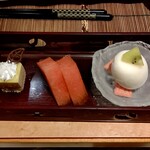 蔵王四季のホテル - デザート   ラフランスケ―キ  雪見だいふく  スイカ