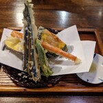 蕎麦処 十六代 - 野菜の天ぷら