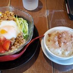 武者麺 - 涼味まぜそば仕上げわさび飯付き900円