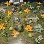 ノム コウベ - 花が敷き詰められたテーブル