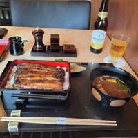 銀座 四代目 高橋屋 銀座店 - うなぎ二段重御膳とノンアルコールビール(小)