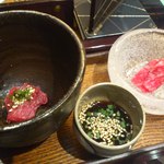 串揚げはやし - 馬刺しと牛刺し