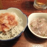 三楽 - しらすおろしとタコわさび