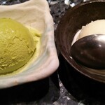 回転寿司酒場 銀座沼津港 - 抹茶　バニラアイス