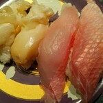 回転寿司酒場 銀座沼津港 - マツブ貝　金目鯛