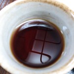 遊里庵 - 牡丹もりそば￥850のつゆ（H24.10.31撮影）