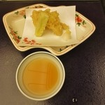 ホテル四季彩 - 揚物　　　　　　　　　　　 地木の子の天麩羅　 青味　天出し汁