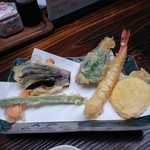 遊里庵 - 天ぷら盛り合わせ￥450（H24.10.31撮影）