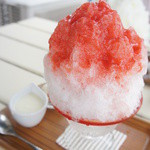 埜庵 - （6月）にくちゃんが食べたＷいちご（900円）。