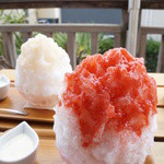 埜庵 - いちごと白桃をならべてみたよ。