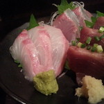 アキバの酒場 - お刺身三種盛り有り難てえ♪