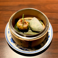 中國菜 李白 - 蒸点心二種(XO焼売・蝦餃)