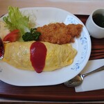 食事処 アカギ - オムライス・カツ　850円