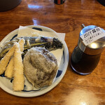 手打ちうどん　 いしづか - 野菜三点盛と出汁醤油