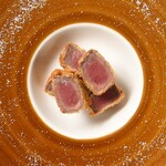 Rare Iberico pork fillet cutlet