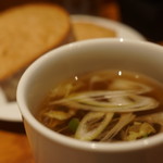 裏参道牛肉店 - ネギスープ