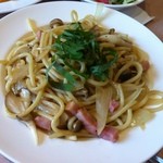 珈琲館 - キノコガーリック醤油の生パスタ　(ランチ)