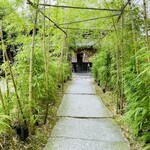 飛騨牛グリルばくろ - 入口は緑豊か。