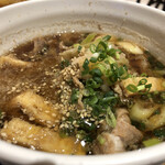 武蔵野うどん 澤村 - 「肉汁うどん並」¥680+「かきあげ」¥160+「かしわ」¥90