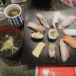 金沢まいもん寿司 - 彩ランチ(汁物付き)