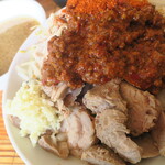 にかいや - ぶた入りオロチョンつけめん＋トッピング全部