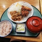 Katsutoshi - とり唐揚げとしょうが焼きランチ 1200円