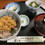 波光食堂 - 生うに丼＋いちご煮セット