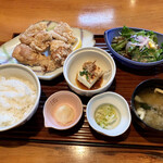 楽市 - 若鶏の唐揚げセット ¥1100-