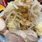 自家製麺 酉 - ラーメン、鳥増し、野菜増し、ニンニクマシマシ、あぶらまし