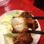ラーメン　赤組 - 唐揚げは甘酢を絡めて