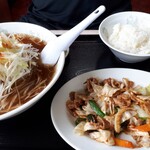 味楽 - ネギラーメンとスタミナ炒め