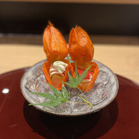 おみ乃 神谷町 - 赤万願寺鳥真薯
                      いちじくと伊達鳥白あえ