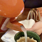 たでの葉 - 蕎麦湯で食事の締めです。
      