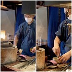 たでの葉 - ご主人がたてるお茶が苦味が程良く口の中がさっぱりとします。
      とても美味しいのです♪