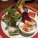 パパイヤリーフ東京 - アジアンスタイルディナーコース(\2800)：前菜の盛り合わせ