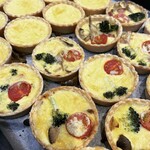 Freshly baked mini quiche