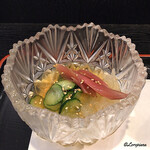 Ajinomise Iwashi - 海月､胡瓜､茗荷の酢の物
