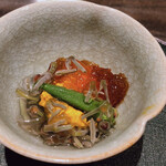 菅井 - ♦︎青森の天然の潤菜と蟹味噌と蟹の卵