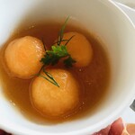 ブルガリ イル・リストランテ ルカ・ファンティン - ・プロシュートと旬のフルーツ　（フルーツはこの日はメロン）