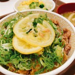 すき家 能代南BP店 - ねぎ塩レモン牛丼（並）サラダセット