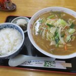 ひろや食堂 - 味噌ラーメン　ライス」自力セット