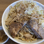 キラメキノトリ - 極太系まぜそば小麦のチカラ（５００ｇ）（ニンニク有り、脂増し）