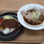 三木サービスエリア（上り線）スナックコーナー - 世界一忙しいラーメン・かつめしセット