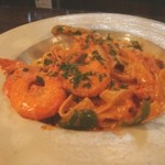 自然派レストラン TERRA - ソフトシェル、海老のパスタ　（2012/11月）