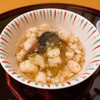 帰燕 - ⚫海老そぼろ餡　冬瓜　 粟麬　揚げ茄子