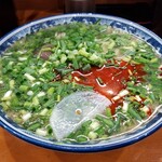 蘭州拉麺店 火焔山 - 蘭州拉麺・ネギ増し。